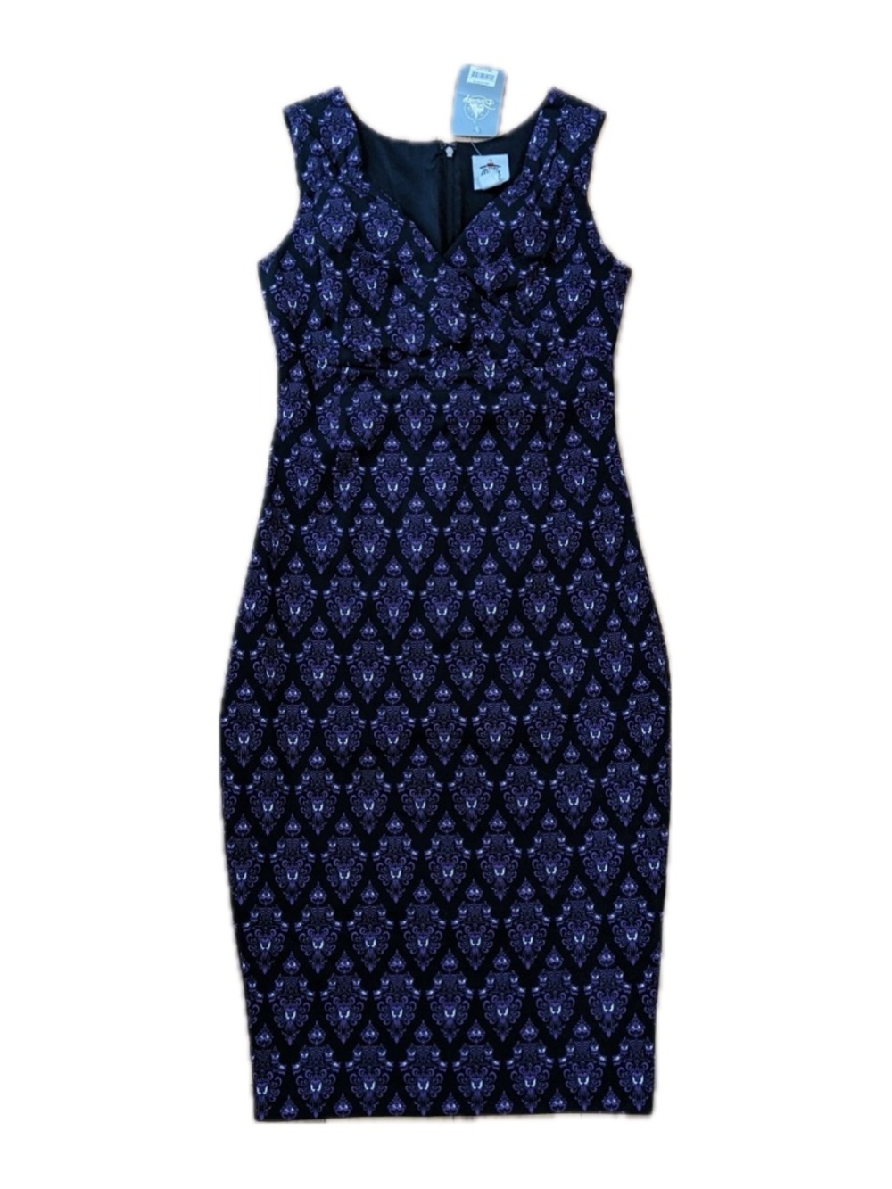 Disney The Dress Shop Haunted Mansion Wallpaper Wiggle Adult Dress Size - NEW